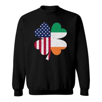 Saint St Patricks Day Irish American Usa Shamrock Ireland Sweatshirt | Mazezy
