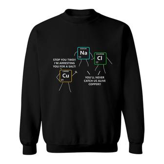 Salt And Copper Table Police Biology Pun Sweatshirt - Thegiftio UK