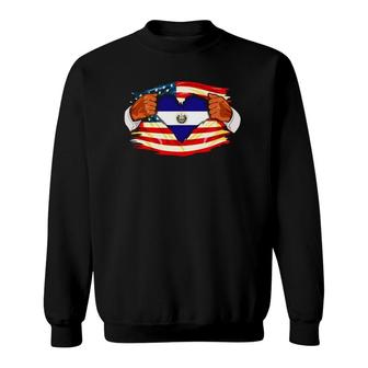 Salvadorans Who Live In America El Salvador Flag Gift Sweatshirt | Mazezy
