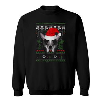 Santa Chinese Crested Dog Holiday Ugly Christmas Graphic Raglan Baseball Tee Sweatshirt | Mazezy