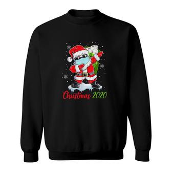 Santa Dabbing Face Covering Sweatshirt | Mazezy