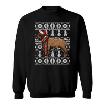 Santa Hat Xmas Spanish Water Dog Ugly Christmas Sweatshirt | Mazezy