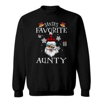 Santa's Favorite Aunty Christmas Matching Family Pajama Sweatshirt | Mazezy