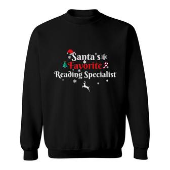 Santa's Favorite Reading Specialist Christmas Xmas Holiday Sweatshirt | Mazezy
