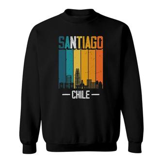 Santiago Retro Vintage Sunset Skyline Santiago De Chile Sweatshirt | Mazezy