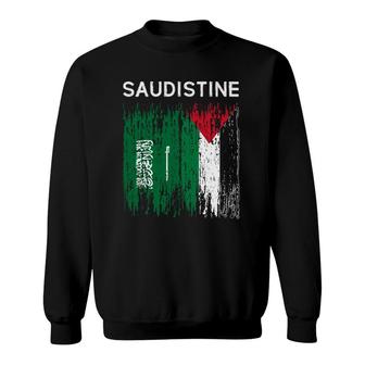 Saudi And Palestinian Flag Saudi Arabia And Palestine Unity Sweatshirt | Mazezy
