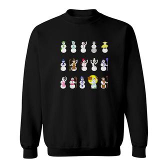 Schneefrauen Verschiedene Ausführungen Winterdesign Sweatshirt | Mazezy