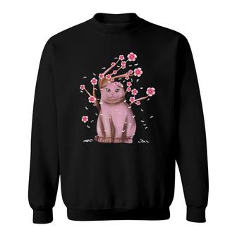 Scottish Fold Cat Japanese Sakura Cherry Blossom Flower Sweatshirt | Mazezy