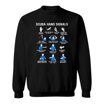 Scuba Diving Hand Signals Sweatshirt | Mazezy