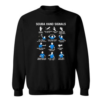 Scuba Hand Signals Sweatshirt | Mazezy