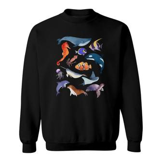 Sea Animals Funny Ocean Marine Creatures Gifts Sweatshirt | Mazezy CA