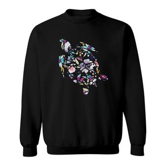 Sea Flower Turtle Summer Sea Turtle Sweatshirt | Mazezy