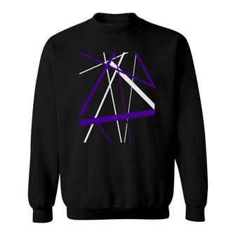 Seamless Abstract White And Lilac Strips Pattern Sweatshirt | Mazezy