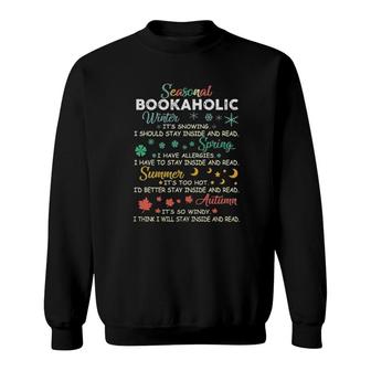 Seasonal Bookaholic Winter It's Snowing I Should Stay Inside And Read Sweatshirt | Mazezy