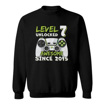 Seven 7yr BDay Son Boy Funny Gamer 7th 7 Years Old Birthday Sweatshirt - Seseable