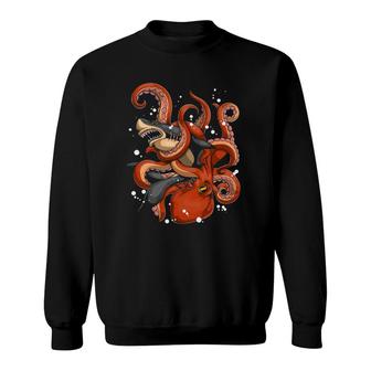 Shark Octopus Ocean Animal Lover Gift Sweatshirt | Mazezy