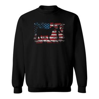 Showgirl Cattle American Patriotic Usa Flag Fun Cattle Show Sweatshirt | Mazezy