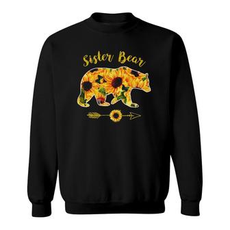 Sister Bear Sunflower Funny Mother Father Sweatshirt | Mazezy
