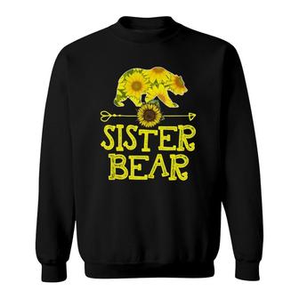 Sister Bear Sunflower Funny Mother Father Gift Sweatshirt | Mazezy