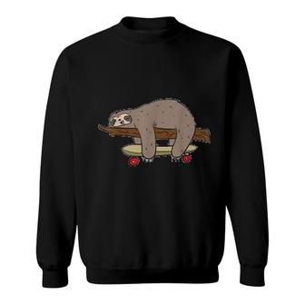 Skateboarding Sloth Sweatshirt | Mazezy