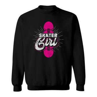 Skater Girl Skate Skateboarder Women Skateboarding Sweatshirt | Mazezy