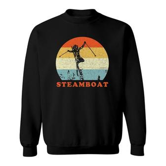 Ski Steamboat Springs,Colorado Vintage Retro Snow Ski Sweatshirt | Mazezy
