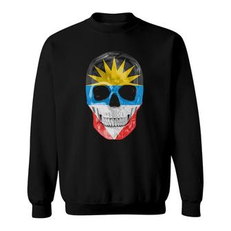 Skull Flag Of Antigua And Barbuda Sweatshirt | Mazezy
