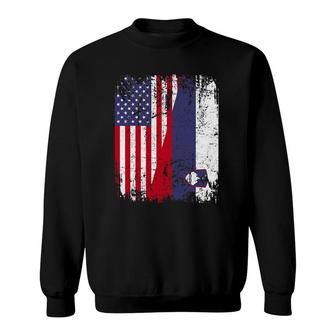 Slovenian Roots Half American Flag Slovenia Sweatshirt | Mazezy