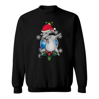 Snowflake Merry Christmas Farm Animal Dabbing Goat Sweatshirt | Mazezy