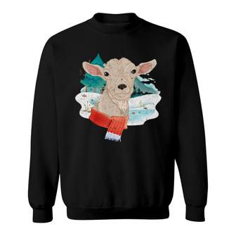 Snowy Farm Animal Winter Goat Farmer Cute Goat Sweatshirt | Mazezy