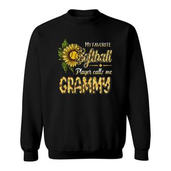 Softball Baseball Sunflower Mother's Day For Grammy Sweatshirt | Mazezy