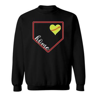 Softball Love Home Plate Sweatshirt | Mazezy