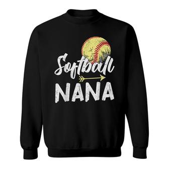 Softball Player Softball Nana Mothers Day Sports Softball Sweatshirt - Thegiftio UK