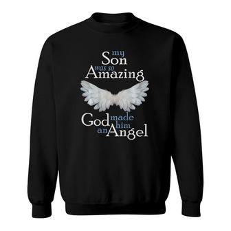 Son Guardian Angel Memorial Gift Amazing Angel Wings Sweatshirt | Mazezy