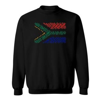 South Africa Flag With City Names Word Art Sweatshirt | Mazezy