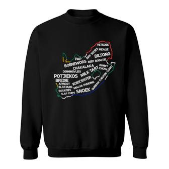 South Africa Food South African Flag Map Nostalgia Sweatshirt | Mazezy