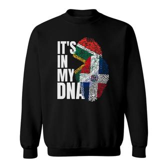 South African And Dominican Mix Dna Flag Heritage Sweatshirt | Mazezy