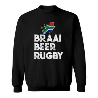 South African Braai Beer Rugby Flag Patriotic Sweatshirt | Mazezy