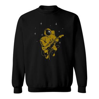 Space Astronaut Playing Guitar Premium Sweatshirt | Mazezy