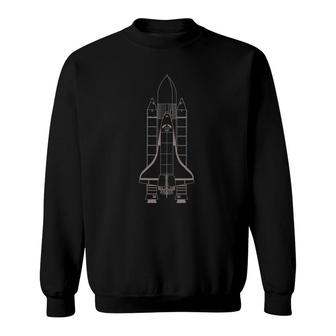 Space Shuttle Blueprint Moon Station Gift Men Boys Sweatshirt | Mazezy