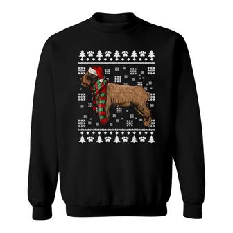 Spanish Water Dog Santa Hat Xmas Ugly Christmas Sweatshirt | Mazezy