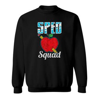 Sped Special Education Sped Squad Apple Sweatshirt | Mazezy