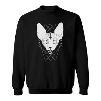 Sphynx Cat - Goth And Black Or Death Metal - Psychedelic Sweatshirt | Mazezy