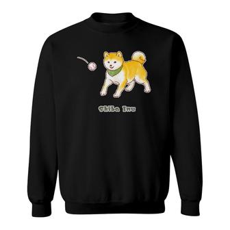 Sporty Shiba Inu Dog Pixel Art Sweatshirt | Mazezy