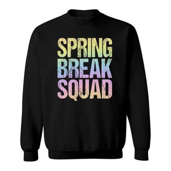 Spring Break Squad Pastel Rainbow Vintage Graphic Sweatshirt | Mazezy