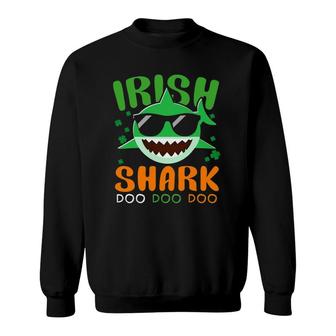 St Patricks Day Irish Shark Funny Gift For Men Women Kids Sweatshirt | Mazezy