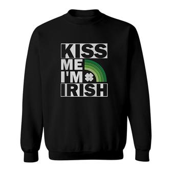 St Patricks Day Lucky Kiss Me I Am Irish Sweatshirt | Mazezy