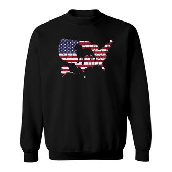 Staffordshire Bull Terrier American Flag Usa Patriotic Gifts Sweatshirt | Mazezy