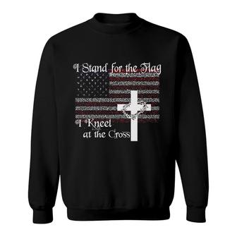 Stand For The Flag I Kneel At The Cross Sweatshirt | Mazezy