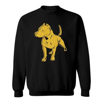Standing Pitbull Dog Strong And Fierce Watchdog Premium Sweatshirt | Mazezy